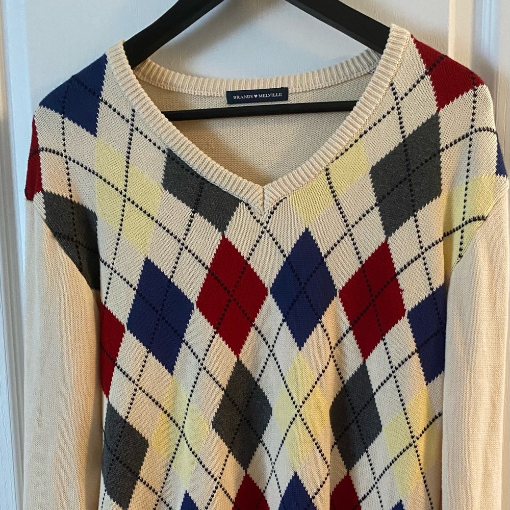 Brandy Melville Argyle Type Sweater
